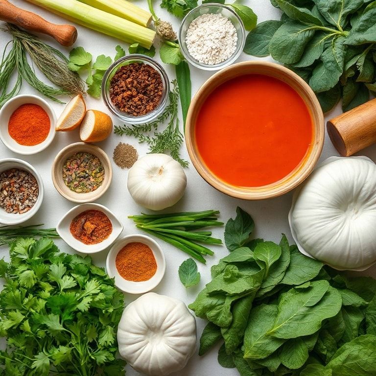 Ingredients for Warm Up with Flavorful Red Curry Soup and Dumplings & Greens | Easy & Homemade Comfort Food