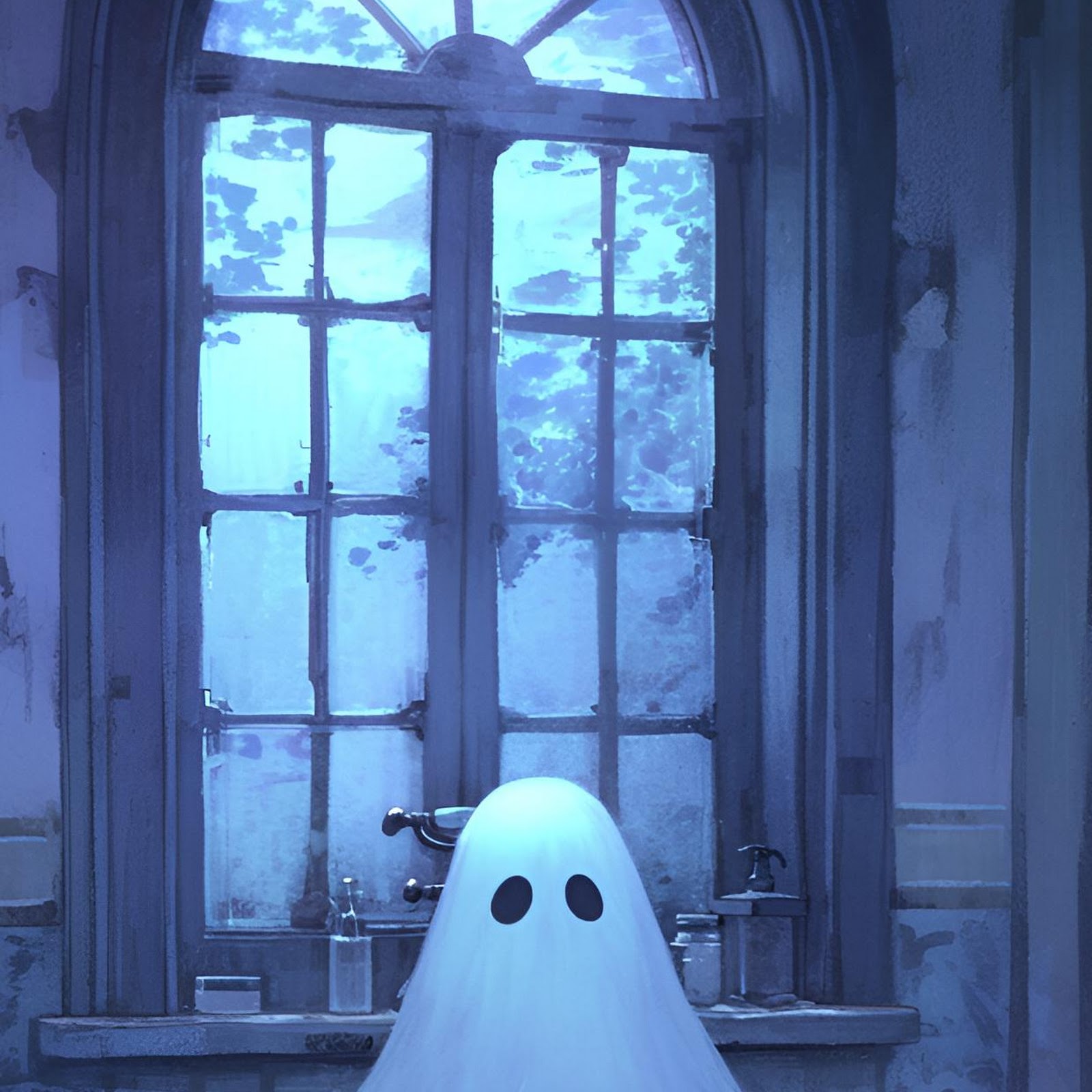 Download Lonely Ghost In Abandoned Bathtub Full HD iPhone