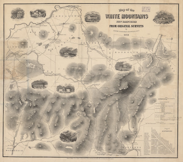 Map Of The White Mountains New Hampshire 1858