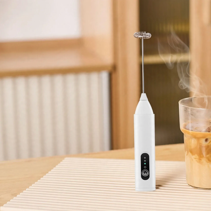 Electric milk frother, rechargeable