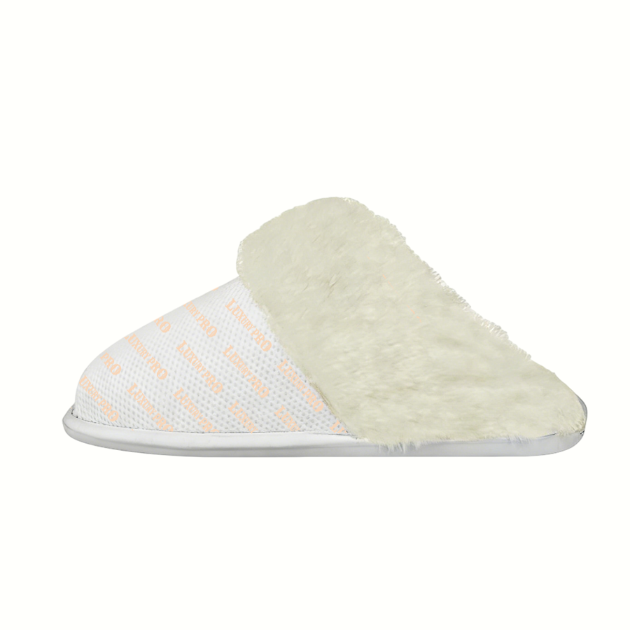 Fringe Trim Cotton Slippers