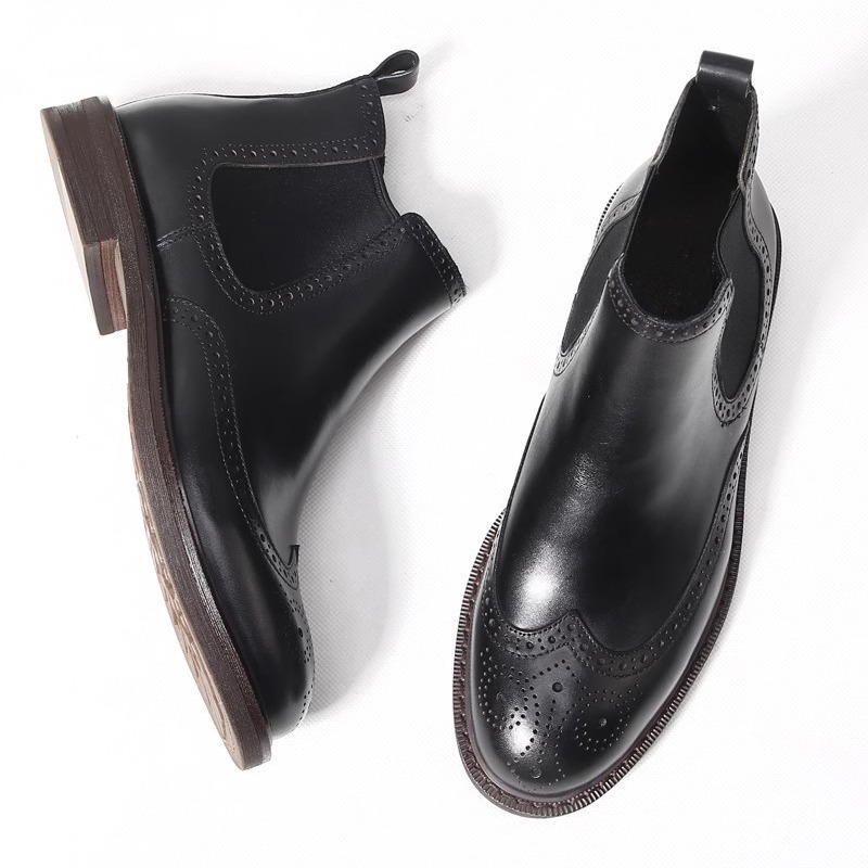 Men's Chelsea Boots made of Real Leather with Platform