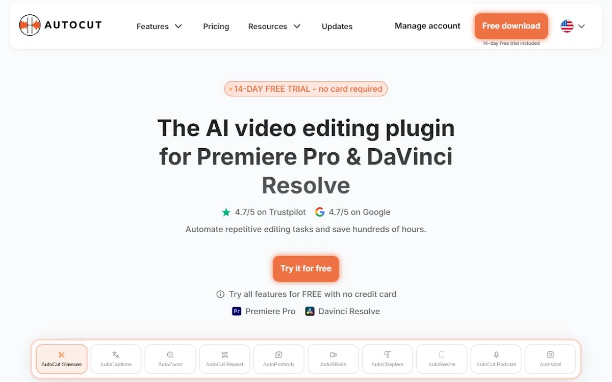 Captura de AutoCut - Premiere Pro AI plugin