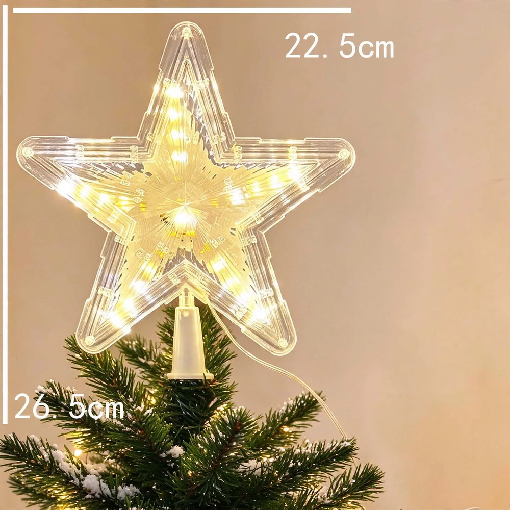 Beleuchteter Weihnachtsbaum-Spitzenstern aus PVC