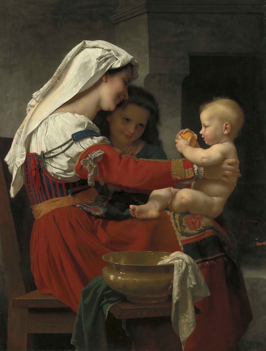 Admiration maternelle  le bain 1869