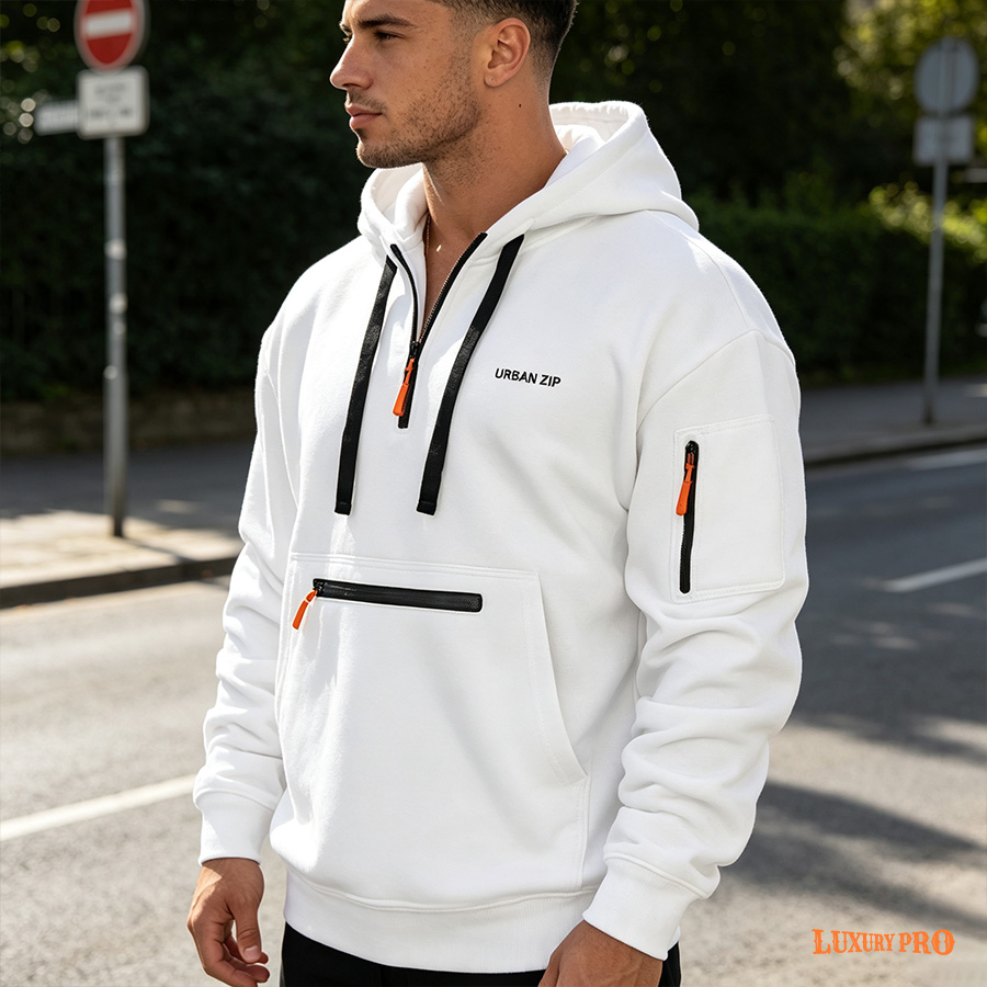 2D‑Zip‑up Pocket Sweatshirt