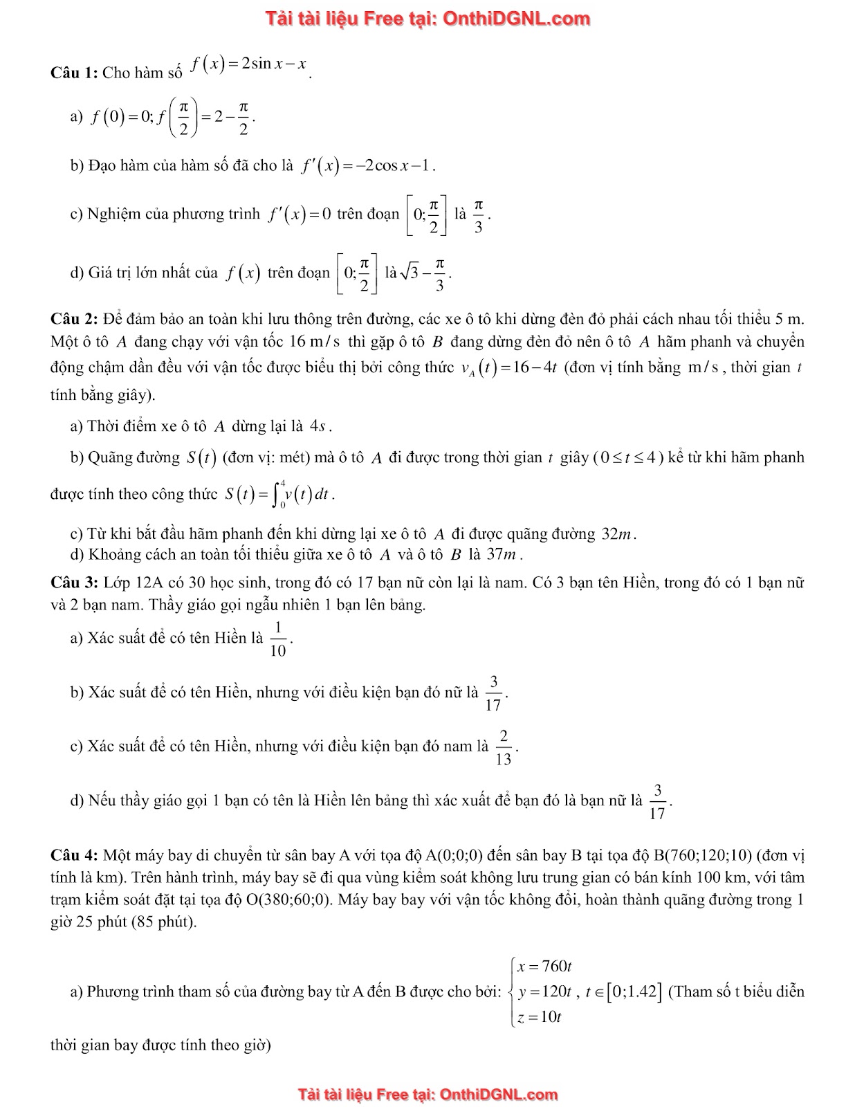 32 đề phát triển minh họa môn toán - có đáp án