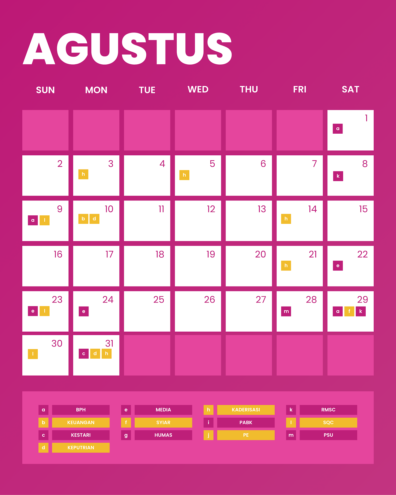 Aureans Schedule