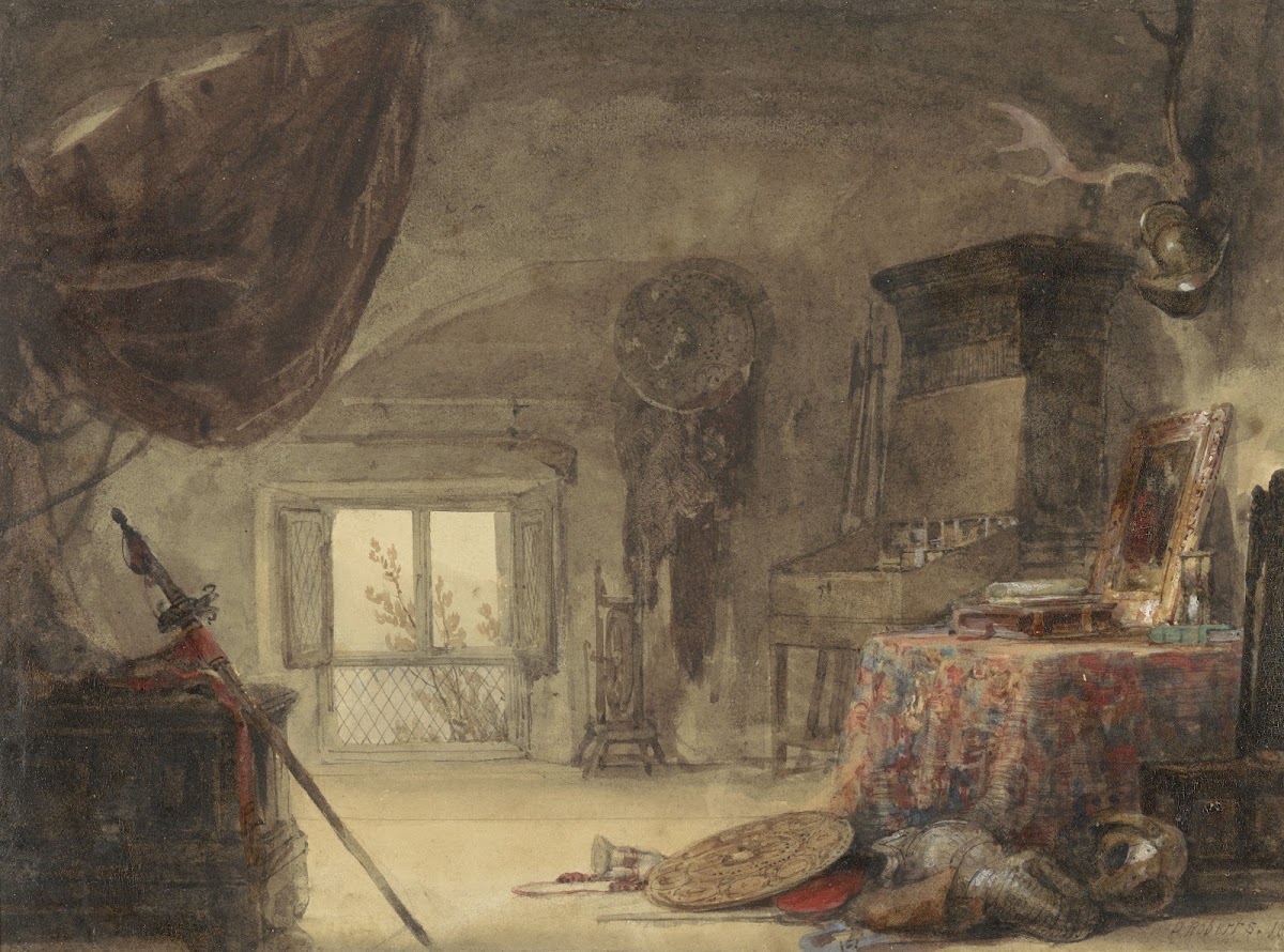 Zoldervertrek ingericht als atelier 1830   1839