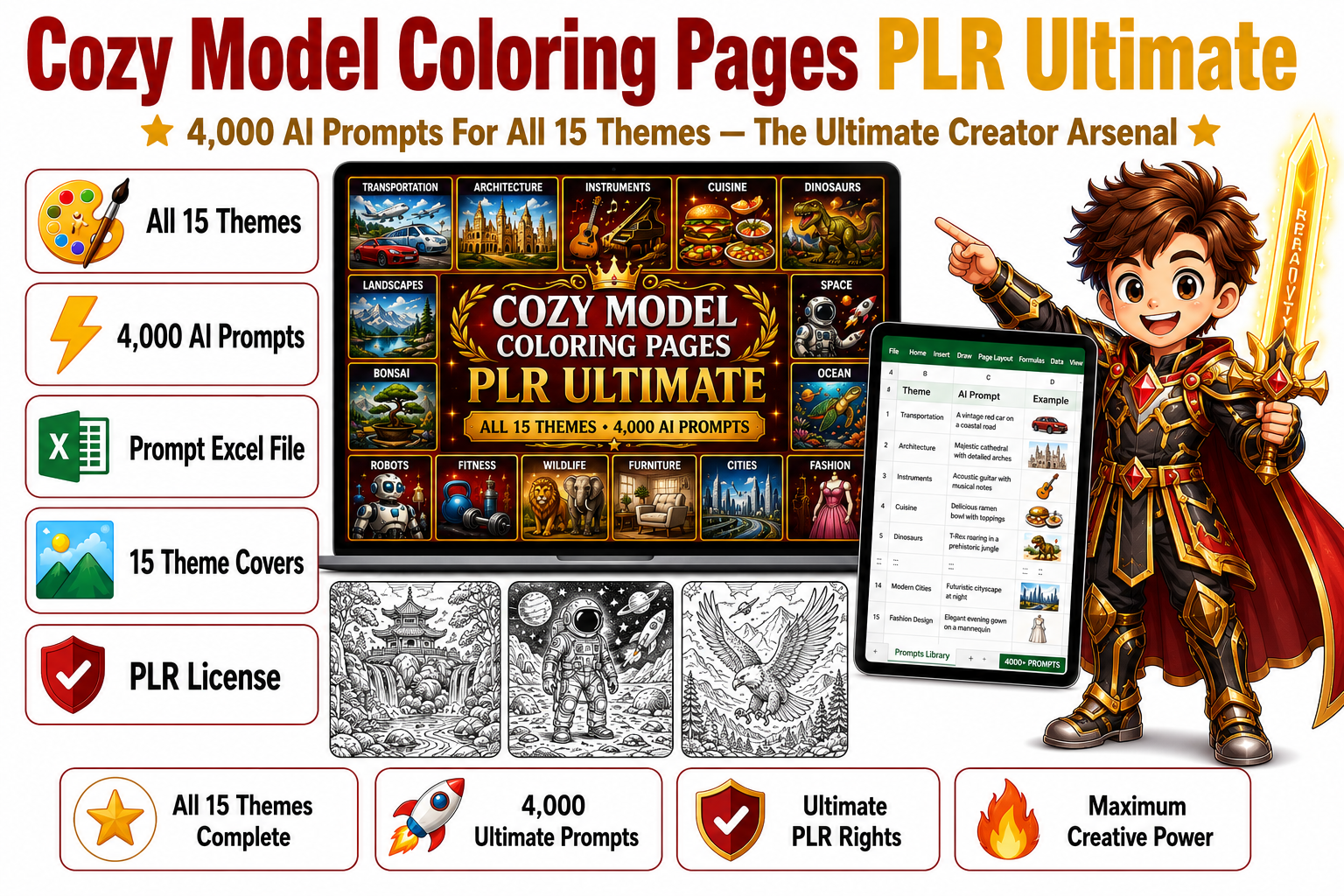 Cozy Model Coloring Pages PLR Ultimate Banner