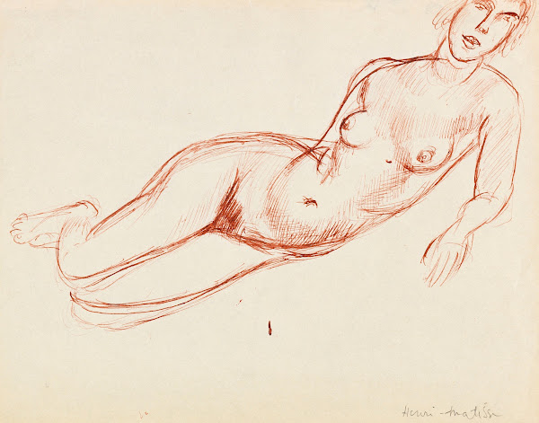 Nu allongé vers la droite 1914