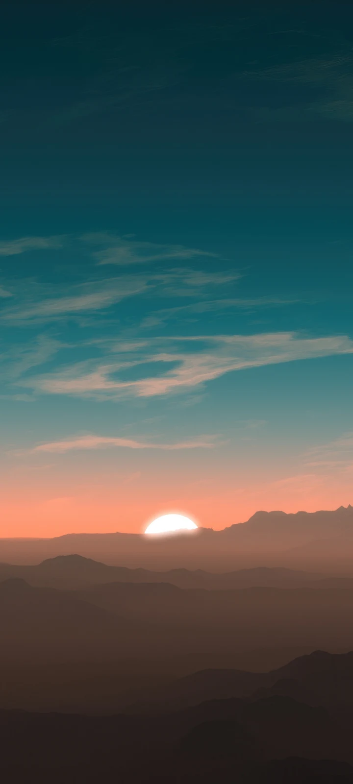 Minimalist Mountain Sunset - Minimalist Landscape iPhone Wallpaper (1032x2293)