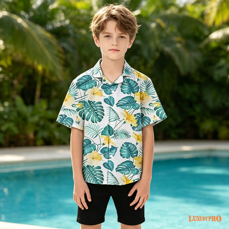 AOP MEG Brazilian Collar Shirt Made Of Children's Bamboo Hemp