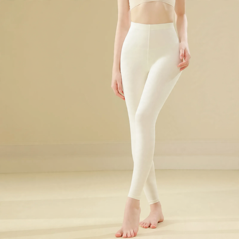 Silk thermal underwear set, seamless, round neck