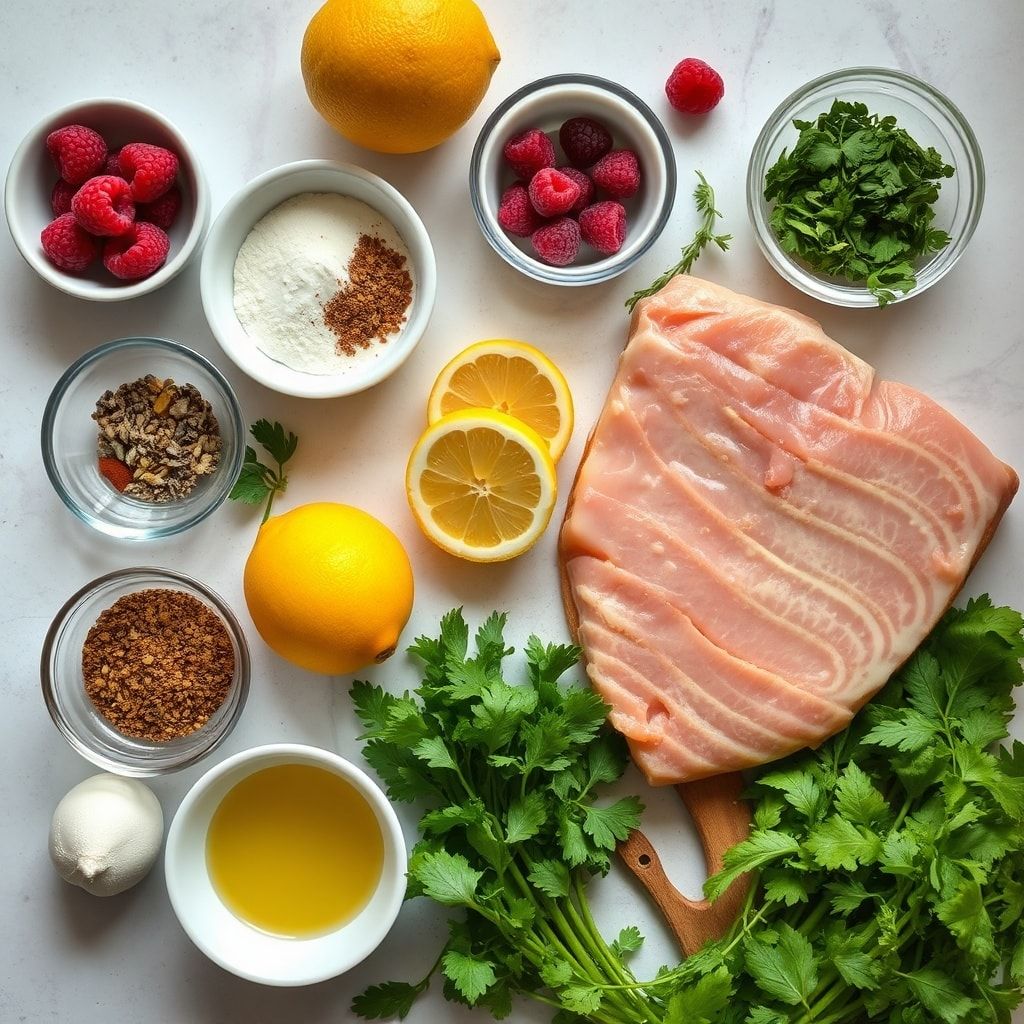 Ingredients for Raspberry Lemon Cake – Easy Homemade Summer Dessert