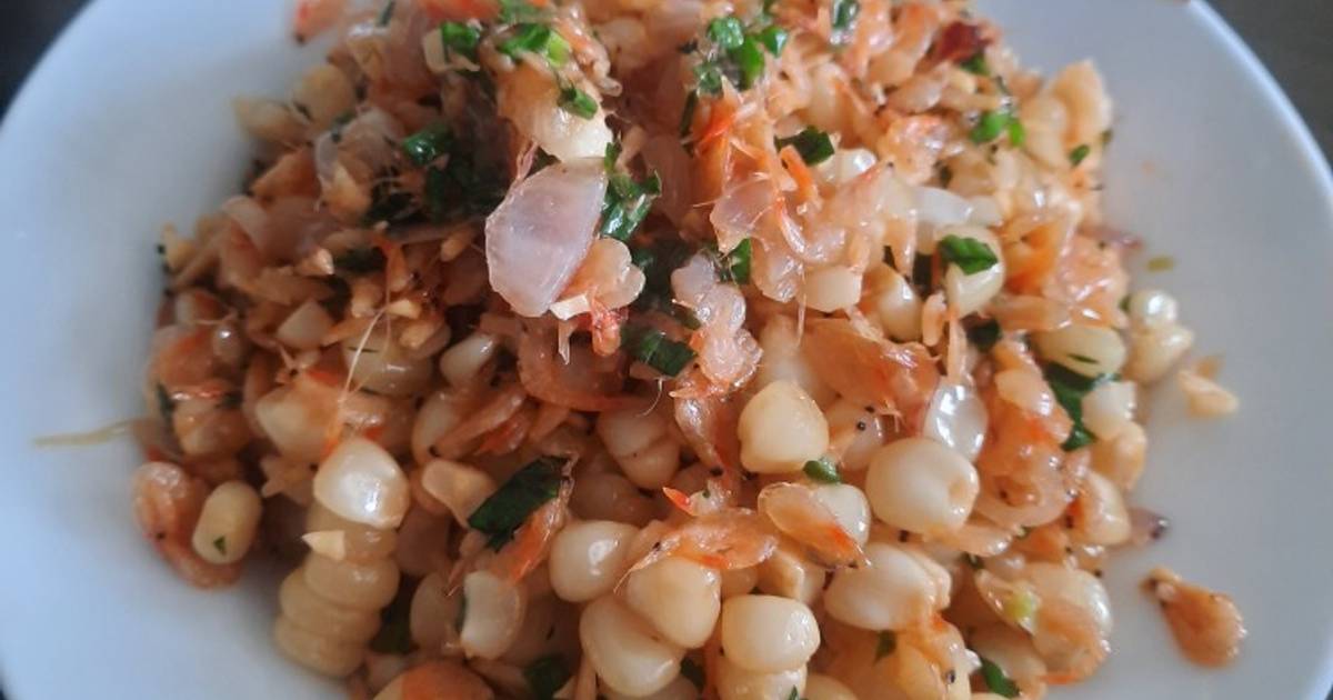 Ngô nếp xào tép
