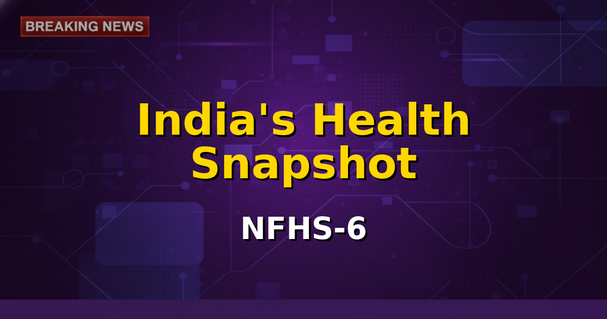 Infographic showing key health indicators and statistics for India, representing the NFHS-6 findings.