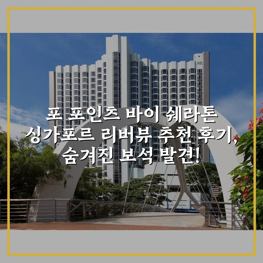 포 포인츠 바이 쉐라톤 싱가포르 리버뷰 추천 후기, 숨겨진 보석 발견!