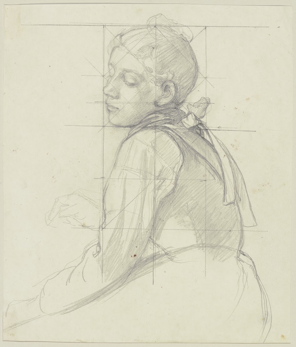 Young peasant woman half figure