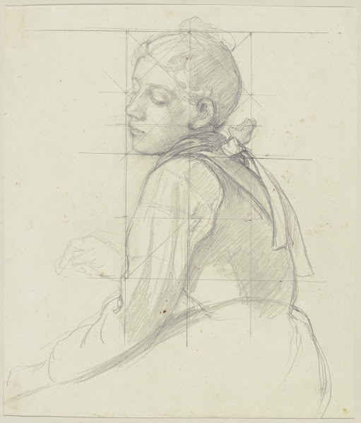 Young peasant woman half figure