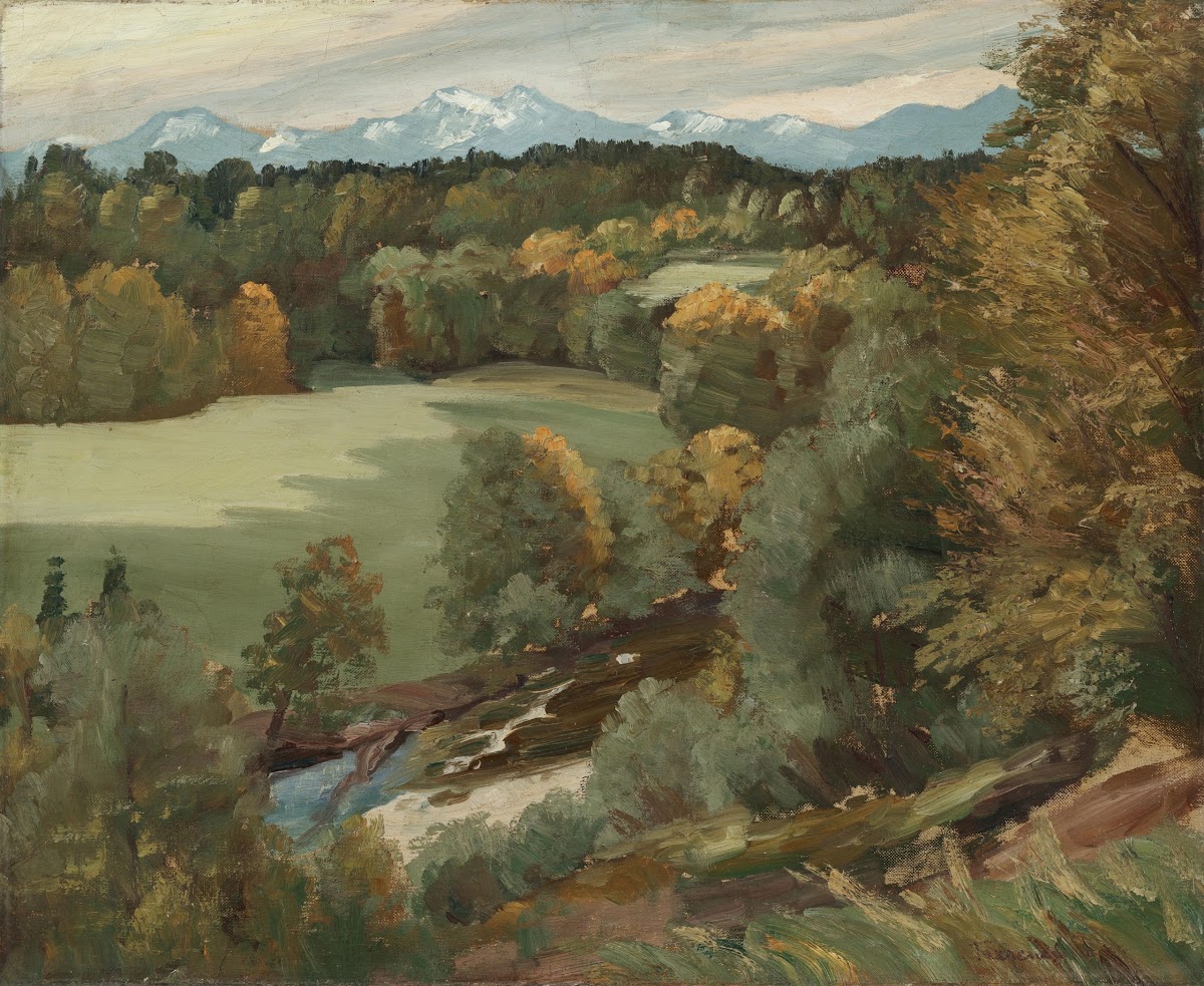 Blick von St Salvator auf die Prien circa 1920