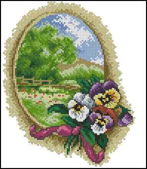 CMP 170274 Landscape And Violets