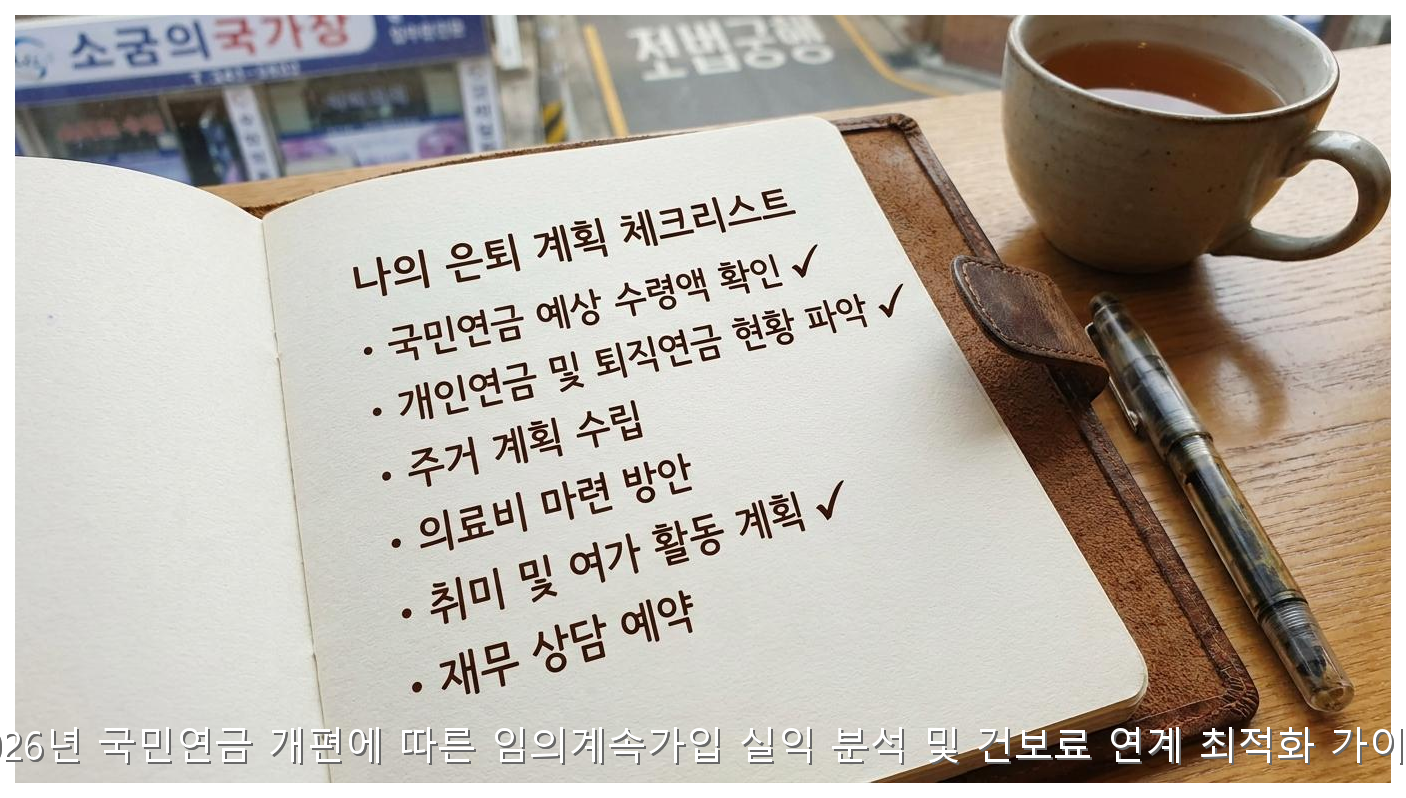 2026년 국민연금 개편에 따른 임의계속가입 실익 분석 및 건보료 연계 최적화 가이드 핵심 안내 및 분석 인포그래픽 (8)