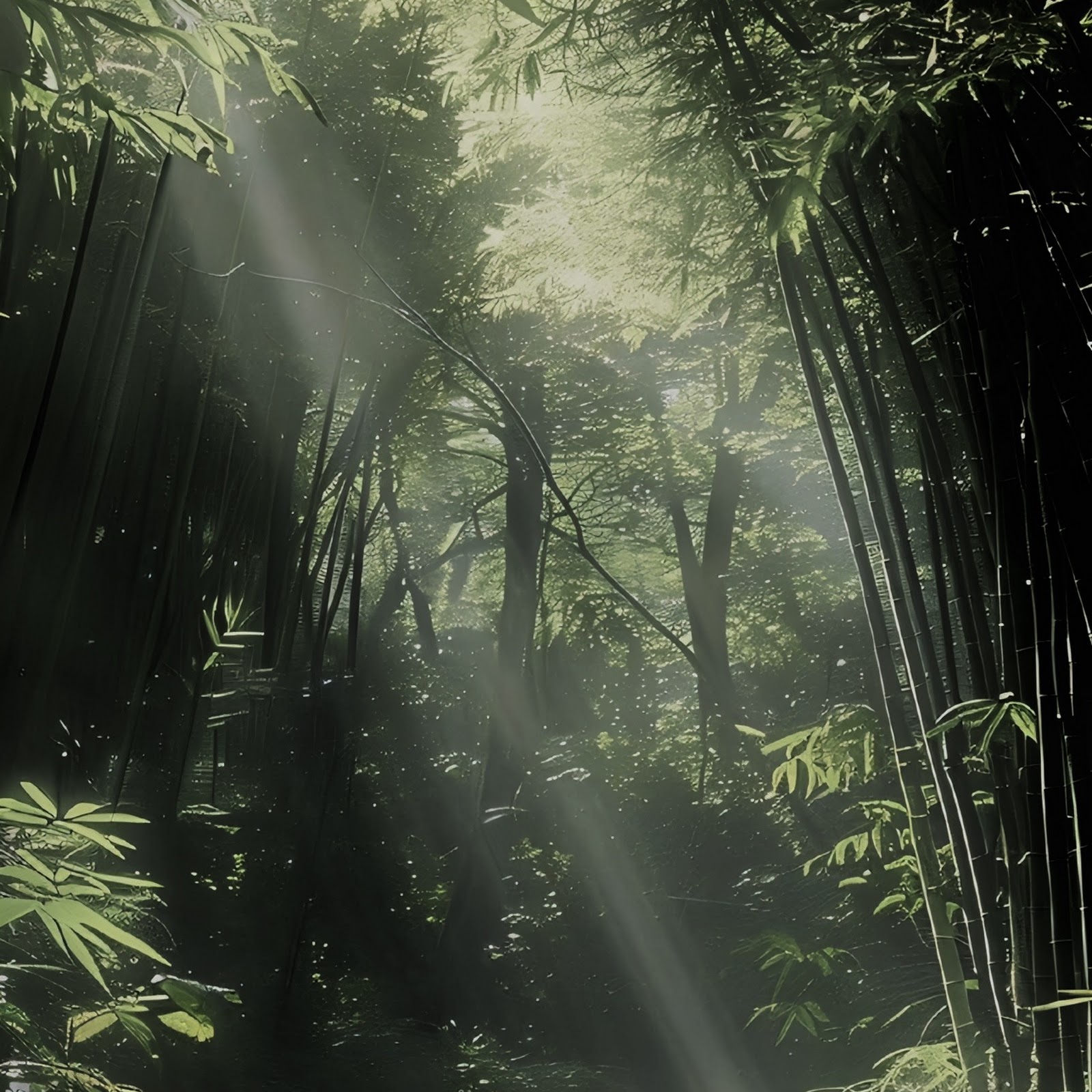 Download Sunlit Bamboo Forest Stream Full HD iPhone