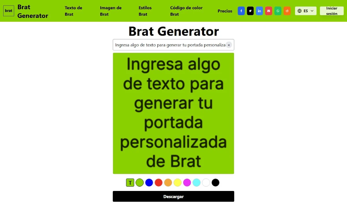 Captura de Brat Generator