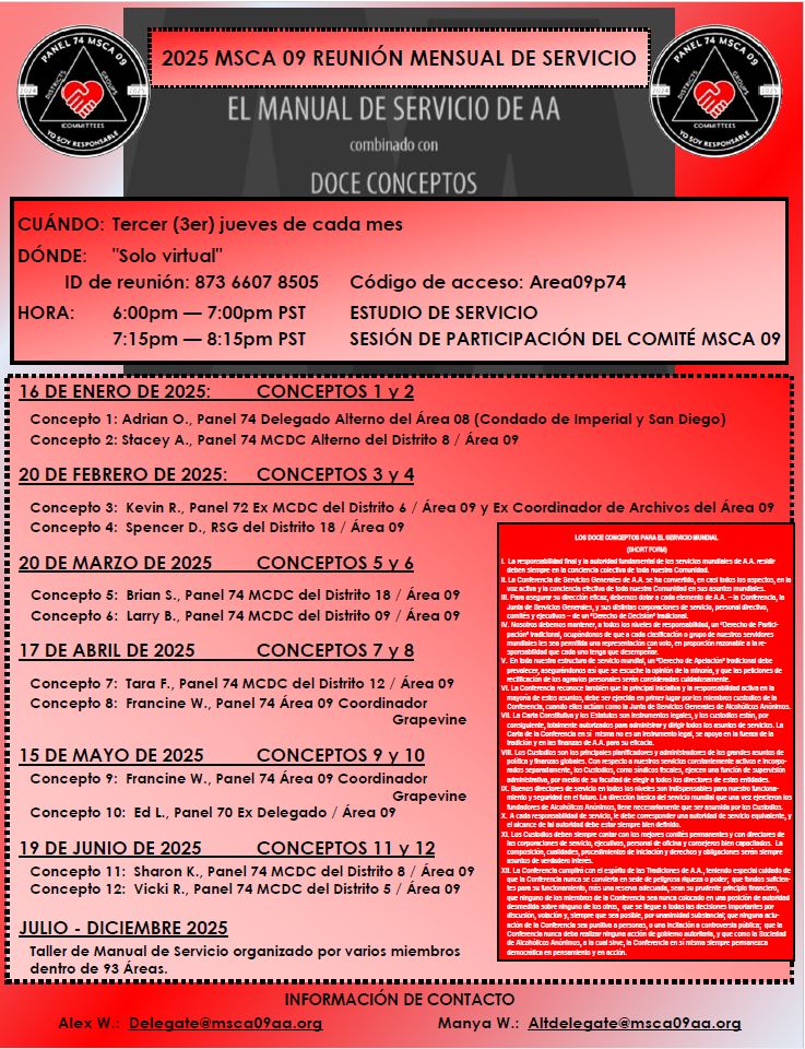 Flyer: 2025 MSCA 09 Monthly Service Study and Committee Sharing – 3/20 (2)