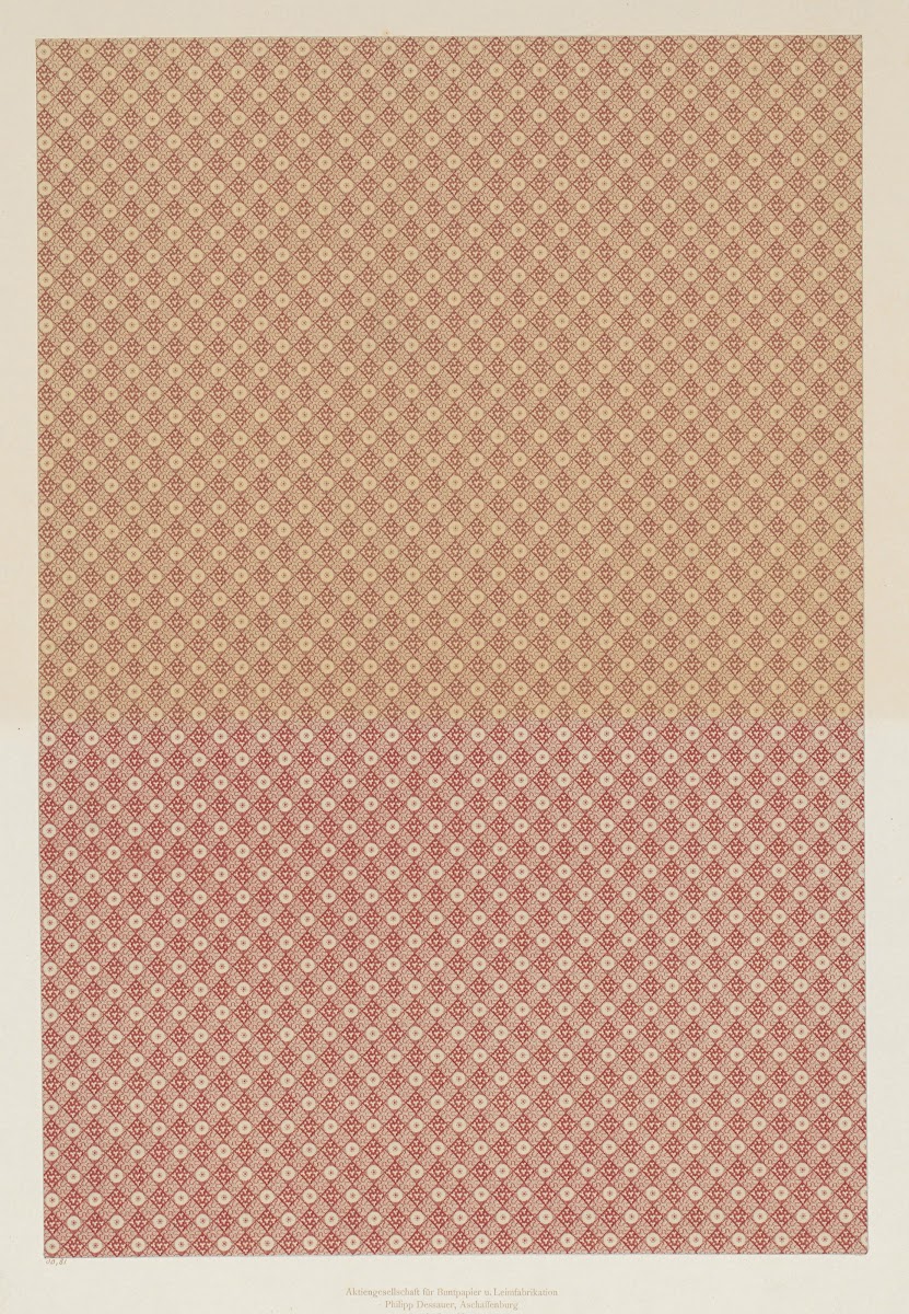 Walzendruckpapier geometrisches Flächenmuster nach alten Mustern 1855   1900