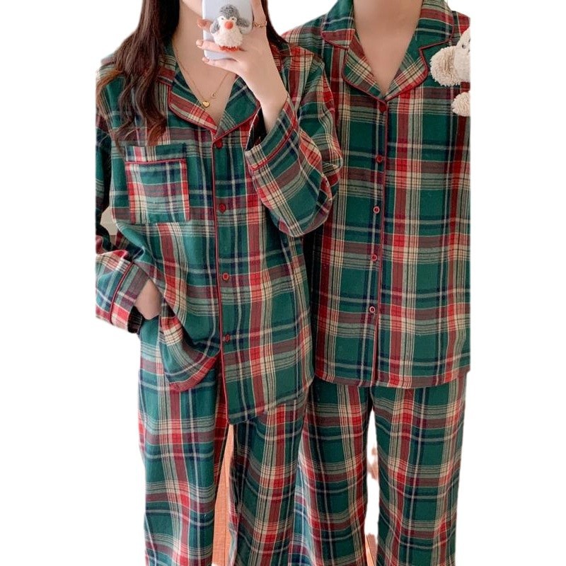 Christmas Check Loungewear for Couples, Brushed