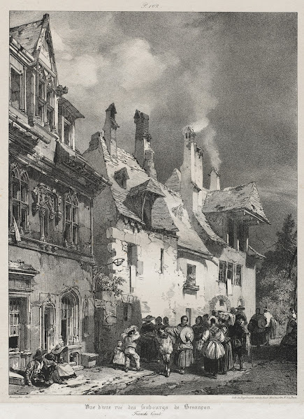 Vue dune rue des faubourgs de Besançon 1825