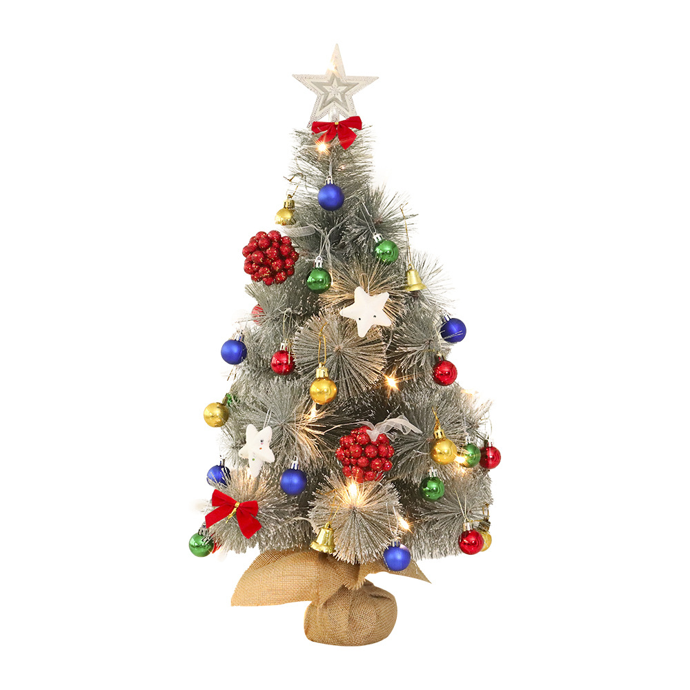 Mini Christmas Tree made of Pine Needles, 60 cm, Lit