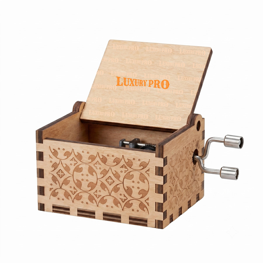 Wooden music box ornament