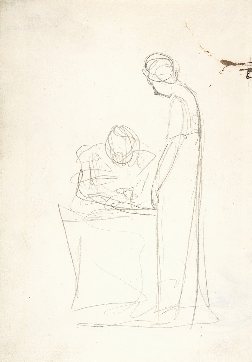 Study of Two Figures One Seated the Other Standing ca 1777