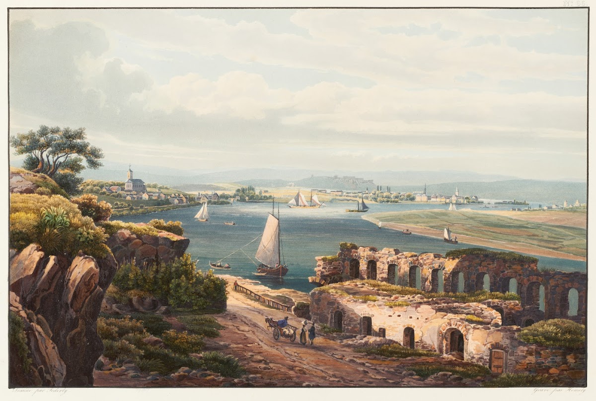 Vue de Neuwied prise près de la ruine de Fredericstein nommé Teufelstein
