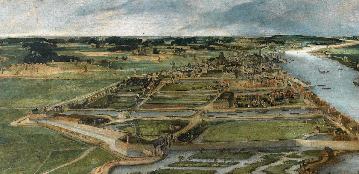 De Antwerpse polder en de Palinghuizen buiten de Slijk  of Lillopoort 1604