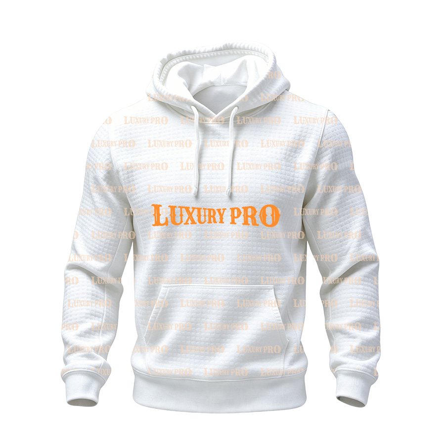 AOP Waffle Knit Hooded Sweatshirt