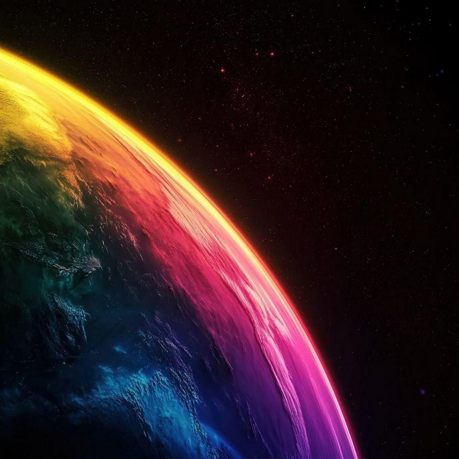 Download Colorful Planet In Deep Space Full HD iPhone