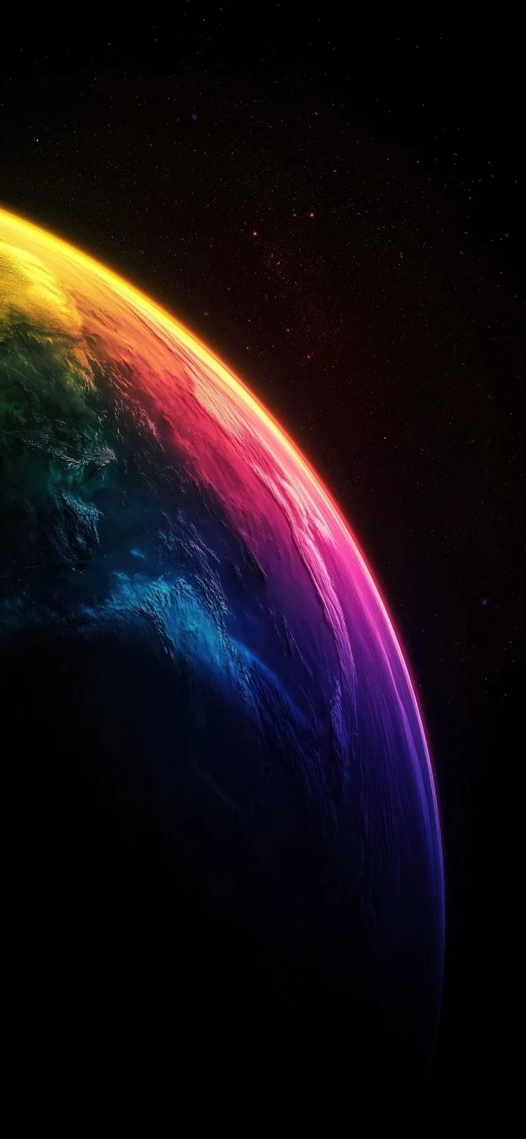 Colorful Planet In Deep Space - Digital Space Art Full HD iPhone Wallpaper (1210x2621)