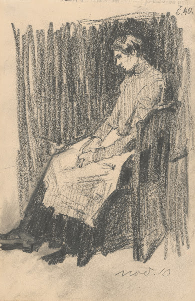 Study of a Seated Woman with an Apron 19001905