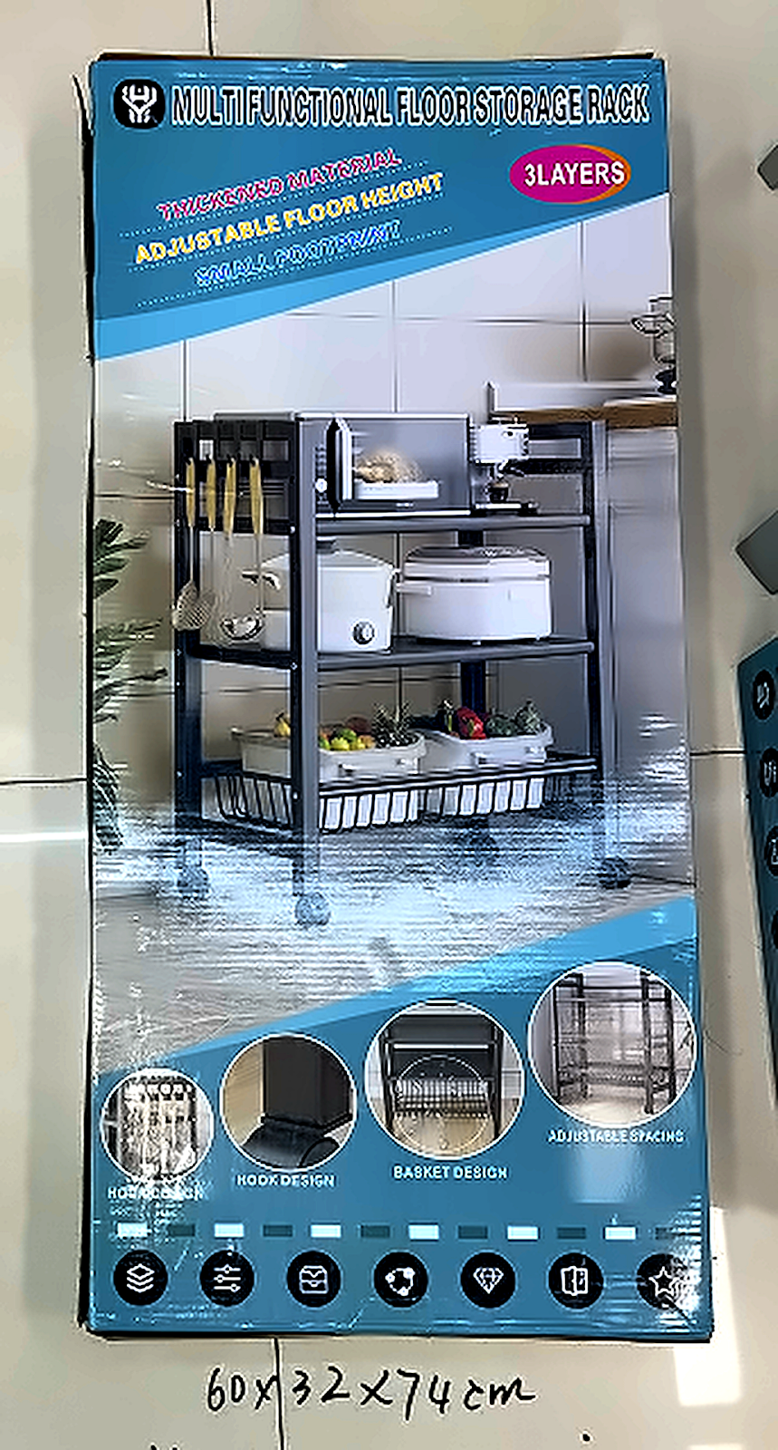 Estante Cocina 60x32x74 (2 Tablas+1 Marco)