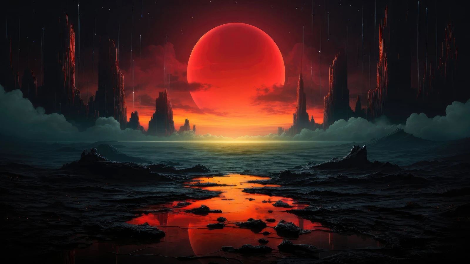 Red Planet, Sci-Fi, Landscape, Seascape 4K Desktop Wallpaper Background [3840x2160] Free Download