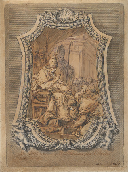 The Clergy of Rome Paying Homage to St Gregory after His Investiture 18th centur