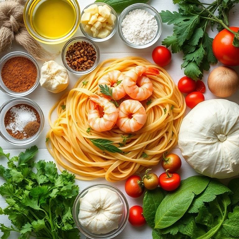 Ingredients for Garlic Shrimp Pasta Recipe – Easy 40‑Minute Weeknight Dinner