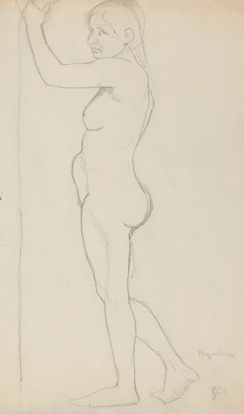 Female Nude in Profile with the Left Hand Raised 1880   1900