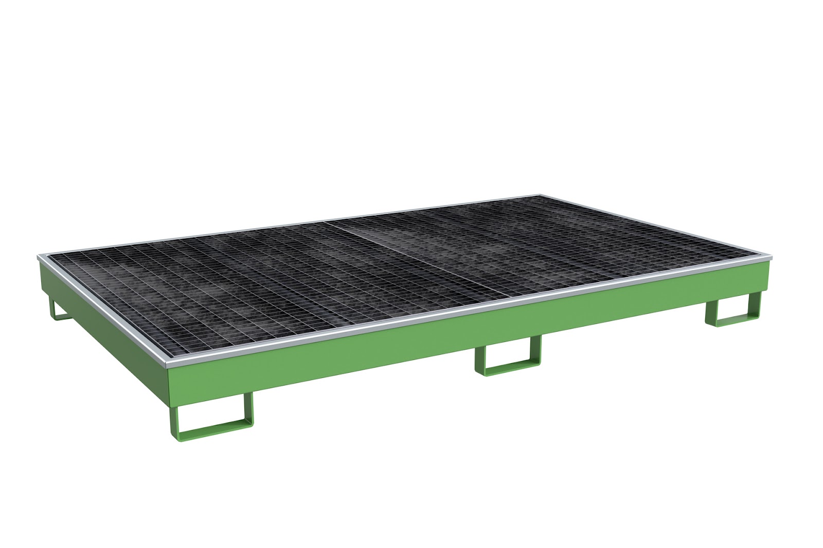 Stellingopvangbak met PE-binnenbak Stellingopvangbak RW-GR 2200-1 PE, gelakt, Resedagroen