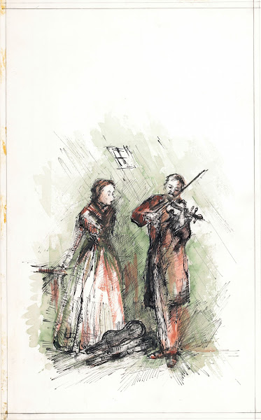 Vrouw en vioolspelende man 1969