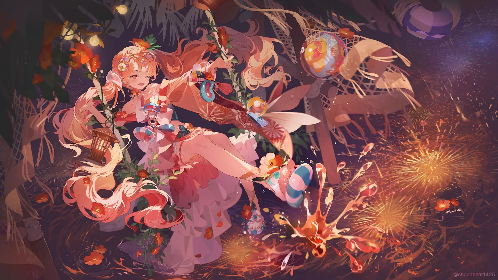 Yoimiya From Genshin Impact - Digital Anime Illustration 4K Wallpaper (3840x2160)